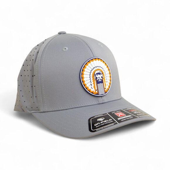 Illinois Fighting Illini Chief Illiniwek 3D Laser Perf R-Flex Cap- Grey - Picture 2 of 3